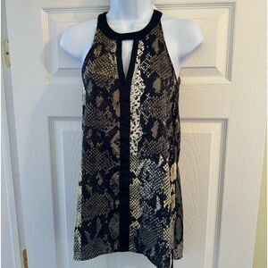 Kenneth Cole NY Snake skin print blouse sleeveless  top size XS